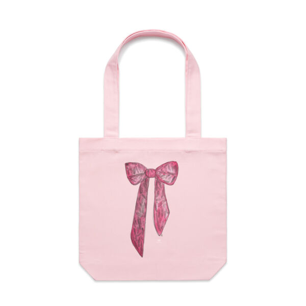 Feathery Pink Ribbon - Tote bag Thumbnail